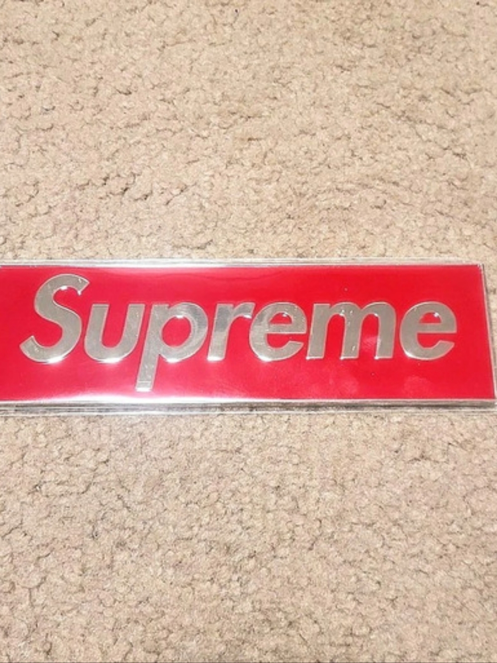 Supreme Box Logo Car Emblem Red & Silver